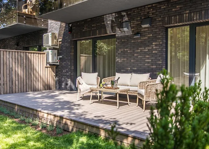 Luxury Dolce - 2 Kambariai - Terasa Prie Misko - 650 M Iki Juros Apartment